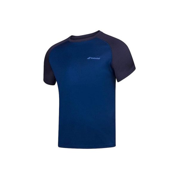 Tennis Apparel (Men) – Babolat Play Crew Neck Training Tee (Dark Blue)