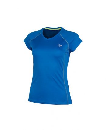 Dunlop WOMEN'S CREW TEE CLUB LINE Tennis T-Shirt (Blue)