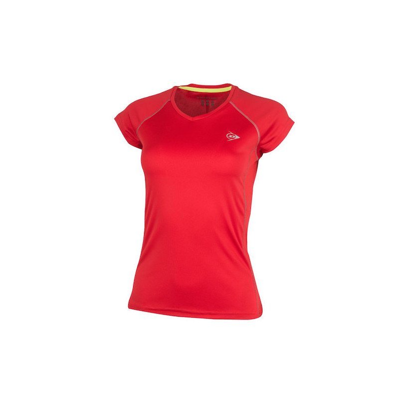 Dunlop WOMEN'S CREW TEE CLUB LINE Tennis T-Shirt (Red)