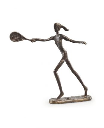 Female Tennis Player Bronze Sculpture Figurine (tennis art)