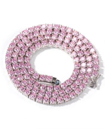 Pink Tennis Chain – White Gold (TENNIS GIFTS)