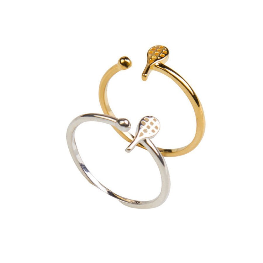 Tennis Ring in Sterling Silver and Gold-Plated over Sterling Silver