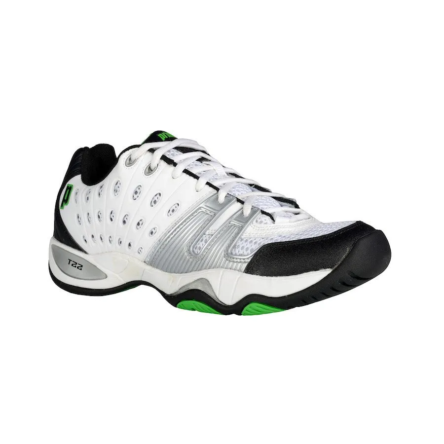 Prince T22 Tennis Shoes (White:Black:Green)