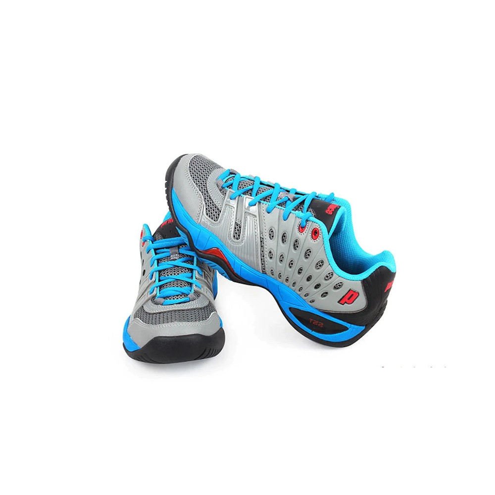 Prince T22 Tennis Shoes for Men (Silver:Blue:Black) [2]