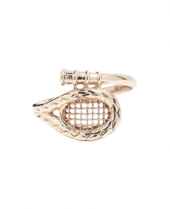 14-Karat Gold Ring Fashioned into A Tennis Racquet Shape from Tennis Rings