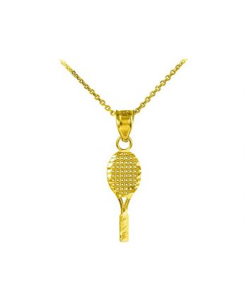 14kt Gold Chain with Tennis Racquet Pendant from Tennis Necklaces