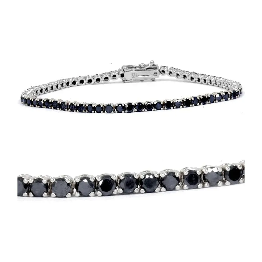 Black Diamond Tennis Bracelet 3Ct, 14K White Gold from Tennis Bracelets