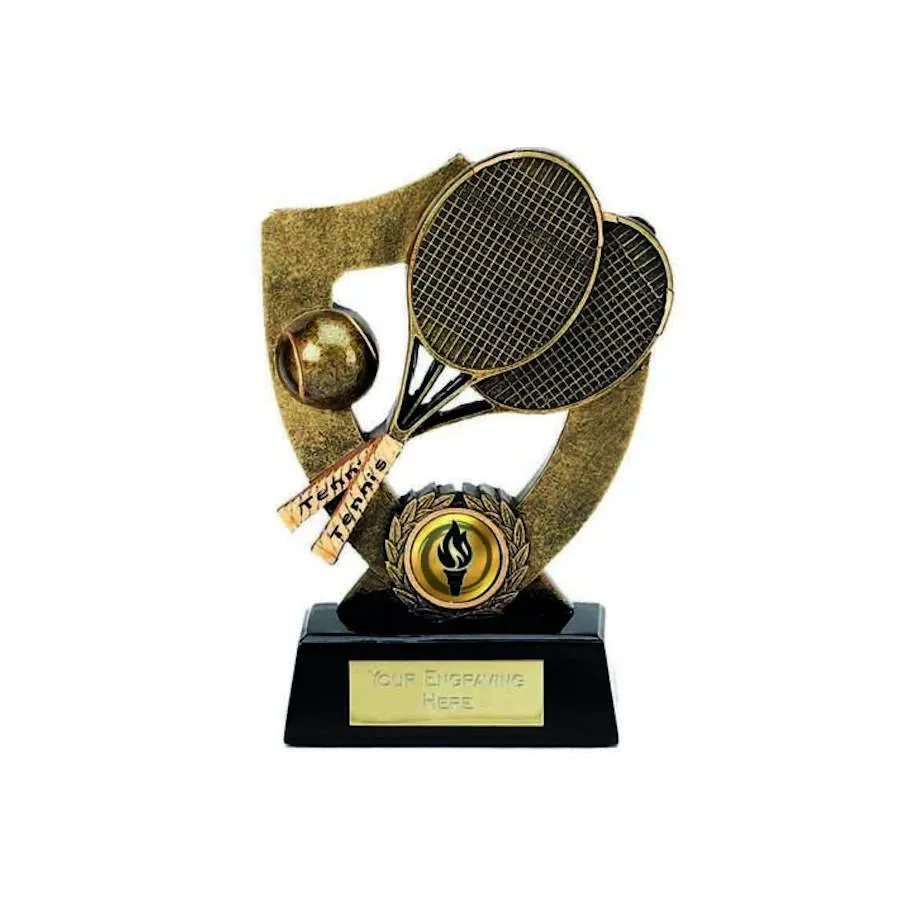 Celebration Tennis Shield 5 Trophy Award from Tennis Trophies