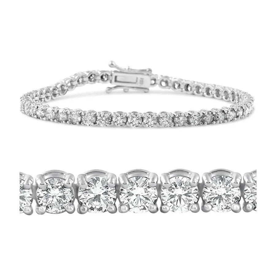 White Gold Tennis Bracelet (14k) - 7 Ct T.W. Round-Cut Natural Diamond from Tennis Bracelets