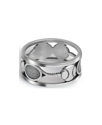 sterling silver ring Designed with Tennis Racquet and Ball from Tennis Rings