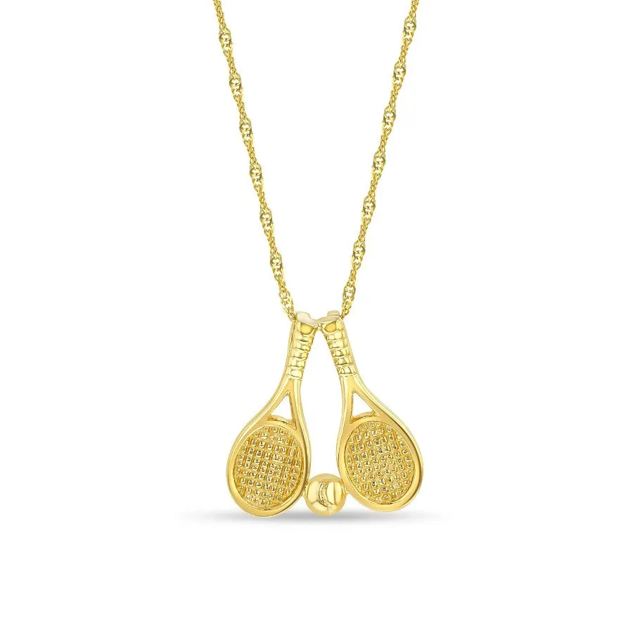 Solid Gold 14k Tennis Pendant Necklace from Tennis Gifts